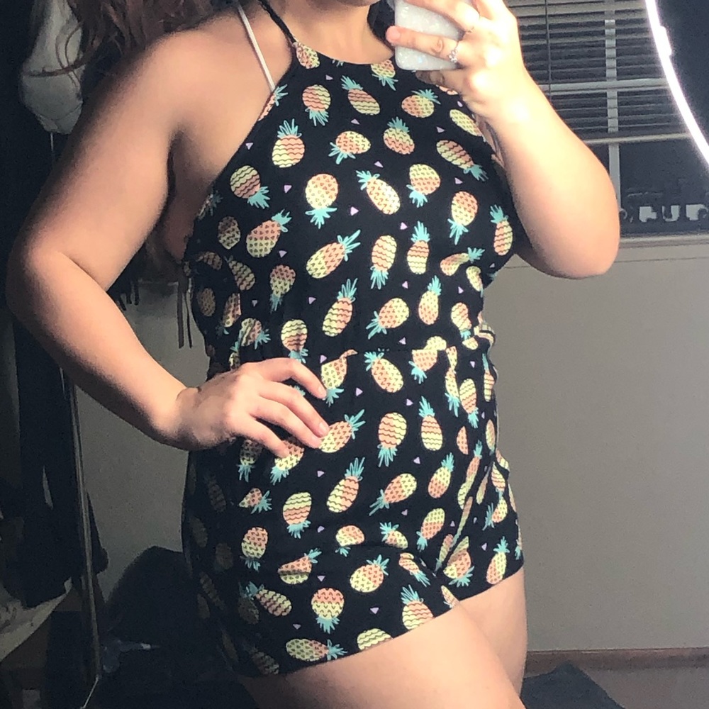 Modern amusement pineapple halter romper